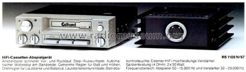 RS-1100N; Gelhard GmbH & Co.KG (ID = 2398932) Car Radio