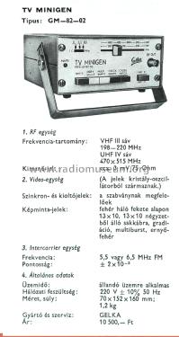 TV Minigen GM-82-02; Gelka, Technológiai (ID = 2708582) Equipment