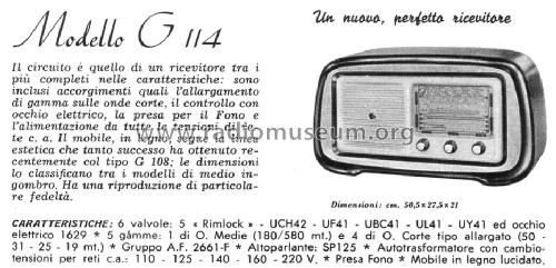 G114 /R; Geloso SA; Milano (ID = 141478) Radio