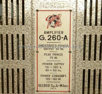 G260-A; Geloso SA; Milano (ID = 263772) Ampl/Mixer