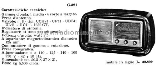 G321R ; Geloso SA; Milano (ID = 1112618) Radio