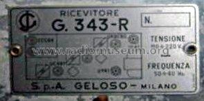 G343-R; Geloso SA; Milano (ID = 771098) Radio