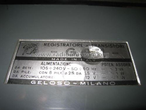 G651; Geloso SA; Milano (ID = 1728971) R-Player