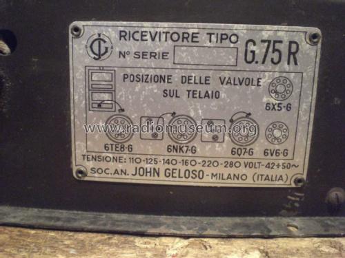 G75R; Geloso SA; Milano (ID = 2033483) Radio