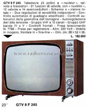 GTV-8F245; Geloso SA; Milano (ID = 2186416) Television