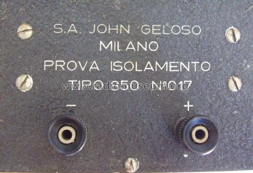 Prova Isolamento 850; Geloso SA; Milano (ID = 480634) Equipment