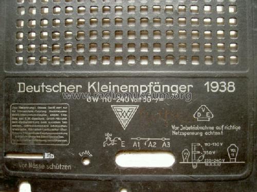 Deutscher Kleinempfänger 1938 DKE38; Grassmann, Peter, (ID = 818031) Radio