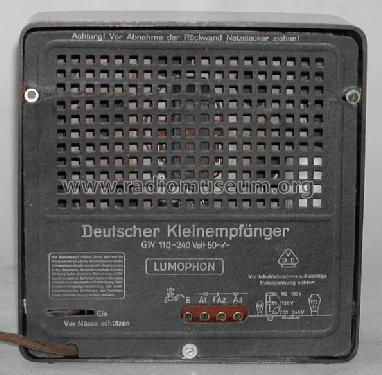 Deutscher Kleinempfänger DKE Sparmodell ohne Entbrummer; Lumophon, Bruckner & (ID = 37957) Radio