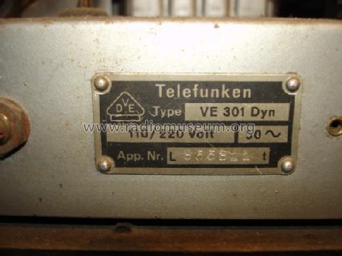 Volksempfänger VE 301 Dyn W ; Telefunken (ID = 301749) Radio