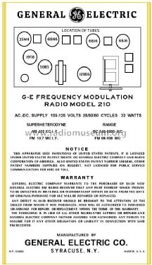 210 ; General Electric Co. (ID = 2953983) Radio