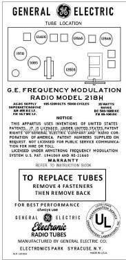 218H ; General Electric Co. (ID = 2990384) Radio