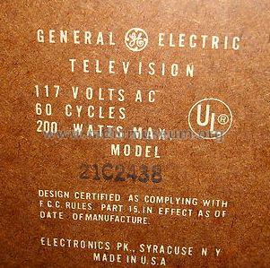 21C2438 ; General Electric Co. (ID = 1276056) Television