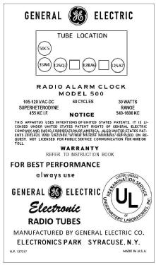 500 ; General Electric Co. (ID = 2784686) Radio