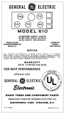 610 ; General Electric Co. (ID = 2795217) Radio