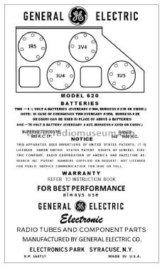 620 ; General Electric Co. (ID = 2787113) Radio