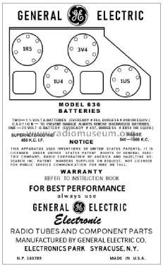 636 ; General Electric Co. (ID = 2787115) Radio