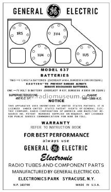 637 ; General Electric Co. (ID = 2787116) Radio