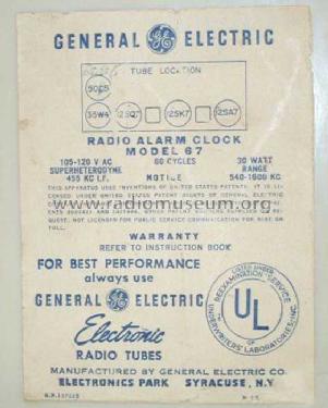 67 ; General Electric Co. (ID = 265380) Radio