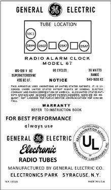 67 ; General Electric Co. (ID = 2936905) Radio