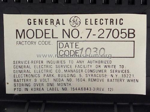 7-2705B ; General Electric Co. (ID = 2650023) Radio