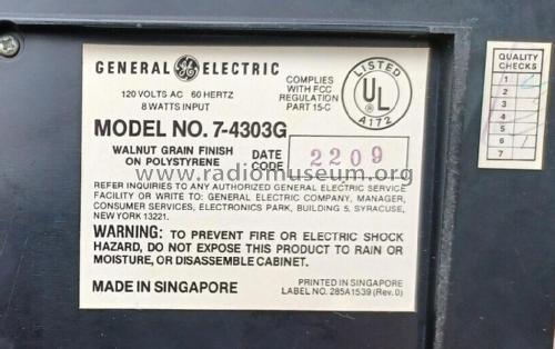 7-4303G; General Electric Co. (ID = 2858780) Radio