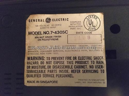 7-4305C; General Electric Co. (ID = 2858915) Radio