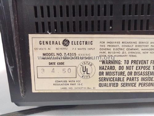 7-4315; General Electric Co. (ID = 2858169) Radio