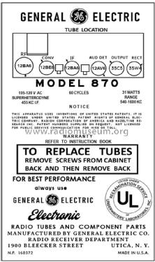 870 ; General Electric Co. (ID = 3005933) Radio