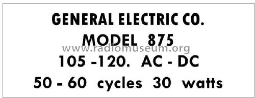 875 ; General Electric Co. (ID = 2779624) Radio