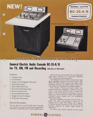 Audio Console BC-35-A/B; General Electric Co. (ID = 2753052) Ampl/Mixer