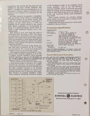 Audio Console BC-35-A/B; General Electric Co. (ID = 2753692) Ampl/Mixer