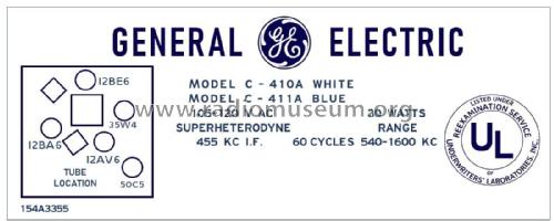 C410A ; General Electric Co. (ID = 2809659) Radio