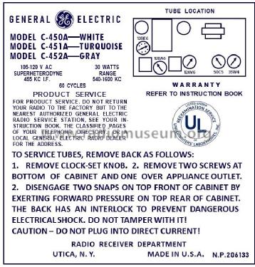 C451A ; General Electric Co. (ID = 2881848) Radio