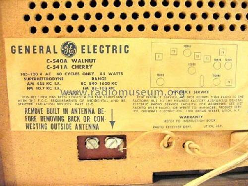 C540A ; General Electric Co. (ID = 838766) Radio