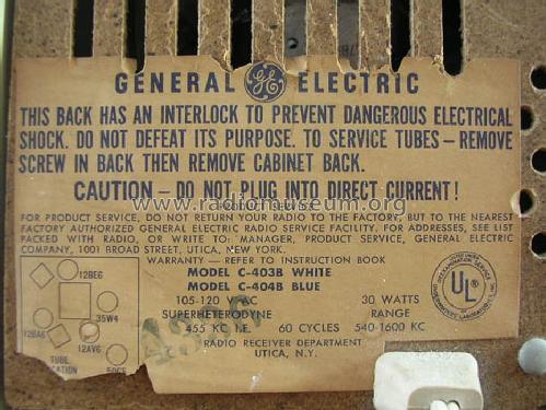 C-404B Blue; General Electric Co. (ID = 1240560) Radio