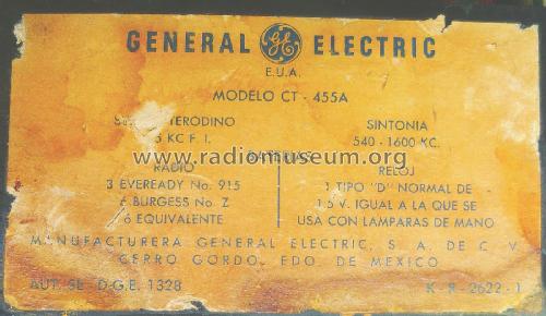 CT-455A; General Electric; (ID = 1926884) Radio