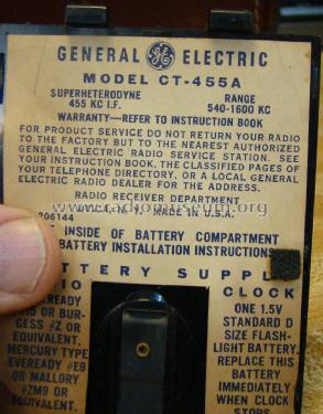 CT-455A ; General Electric Co. (ID = 1938202) Radio