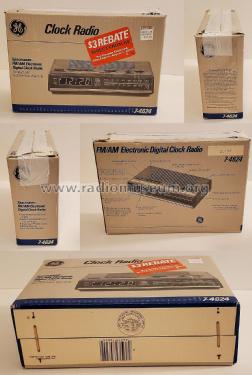 Electronic Digital FM/AM Clock Radio 7-4624B 'Space Saver'; General Electric Co. (ID = 2908055) Radio