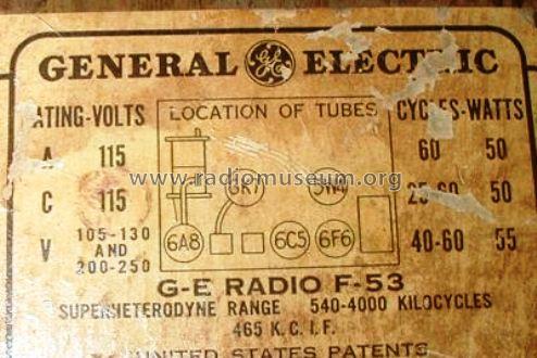 F-53 ; General Electric Co. (ID = 124206) Radio