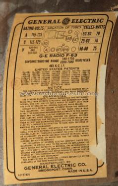 F-63 ; General Electric Co. (ID = 728703) Radio