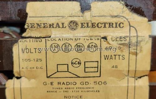 GD-506 ; General Electric Co. (ID = 2786948) Radio