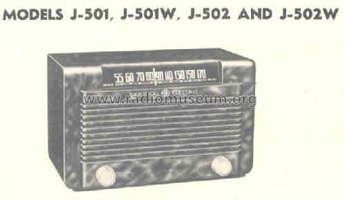 J-501 ; General Electric Co. (ID = 159926) Radio