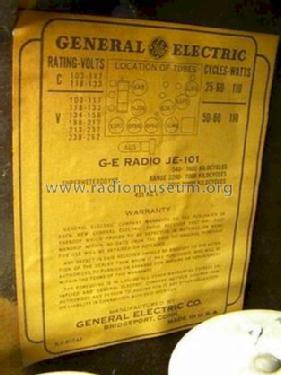 JE-101 ; General Electric Co. (ID = 827019) Radio