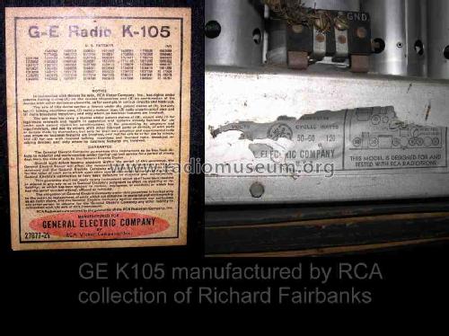 K105 ; General Electric Co. (ID = 383551) Radio