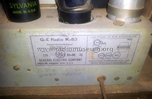 K-53 ; General Electric Co. (ID = 1358259) Radio