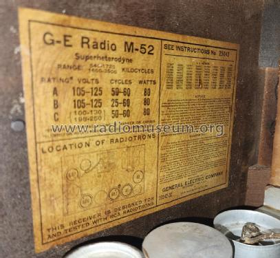 M-52 ; General Electric Co. (ID = 3060566) Radio