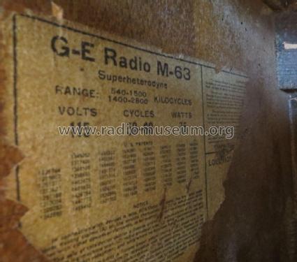 M-63 ; General Electric Co. (ID = 2003141) Radio