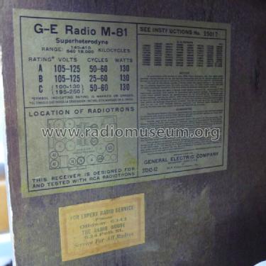 M-81 ; General Electric Co. (ID = 1282657) Radio