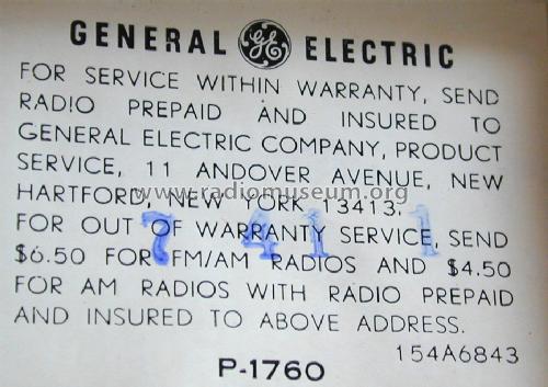 P 1760 ; General Electric Co. (ID = 765527) Radio