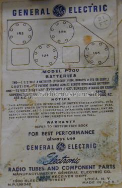 P-700; General Electric Co. (ID = 740494) Radio